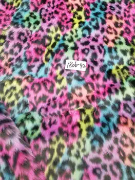 Multi-barvni jacquardske leopard tiskanja zajec krzno,Oblačila in obutev, materialov,Fotografiranje ozadju krpo,160 cm*90 cm/kos