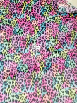 Multi-barvni jacquardske leopard tiskanja zajec krzno,Oblačila in obutev, materialov,Fotografiranje ozadju krpo,160 cm*90 cm/kos