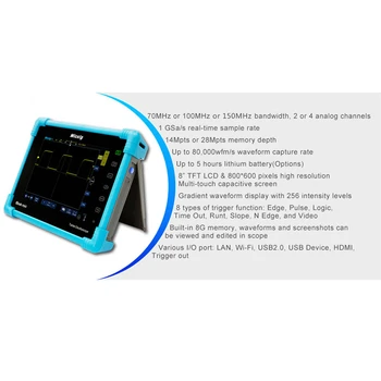 Digitalni Tablet Oscilloscope TO1104 100MHz 4CH 28Mpts Avtomobilski Diagnostični Oscilloscope Prenosni zaslon na Dotik