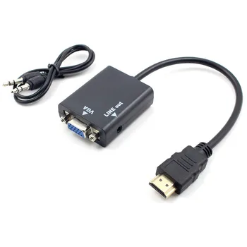 Novo VGA Moški HDMI je združljiv Ženski Pretvornik Kabel Z Avdio Izhod, 1080P VGA HDMI Adapter Brezplačna Dostava ZT