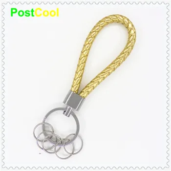 Usnjena vrv tkane Keychain kovinski obroček za ključe Keyfob ključa imetnika modni nakit majhna darila za DIY obroči Split z samll 5 AE AutoKey
