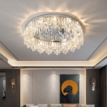2021 novih sodobnih stropni lestenec chrome za dnevno sobo, spalnica krog led lestenec za kuhinjo doma dekor razsvetljave v zaprtih prostorih