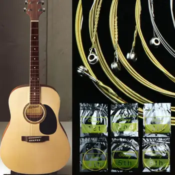 Visoka Kakovost Sklop 6 Kos Jeklene Strune Za Akustično Kitaro, 150XL 1 M 1.-6. String Kitare Deli za glasbila Pribor
