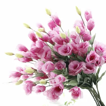 Umetno cvetje 7 Glav Eustoma Svile umetne Rože Domov Poroko Hotel Dekoracijo Ponaredek Cvet Valentinovo prisoten