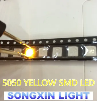 500pcs/veliko XIASONGXIN SVETLOBE SMD 5050 smd LED rumeno Diode1.8-2.4 V Trgovini 585-590nm 5.0*5.0*1.5 MM 0.2 W 60MA