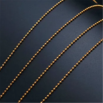 WKOUD 10m (32ft) Antik zlati 2 mm žogo verigi kroglic verige, ročno izdelana ogrlica, zapestnica Oprema DIY kovinski nakit ugotovitve