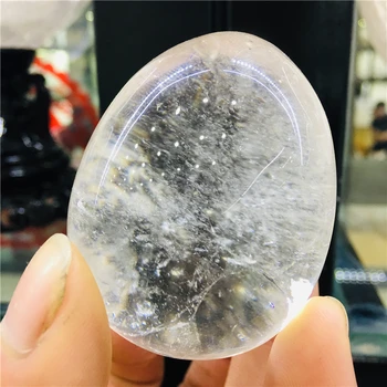 45mm naravnih pregleden quartz crystal masaža jajce res kristalno zdravljenje gem mineralnih lastnosti
