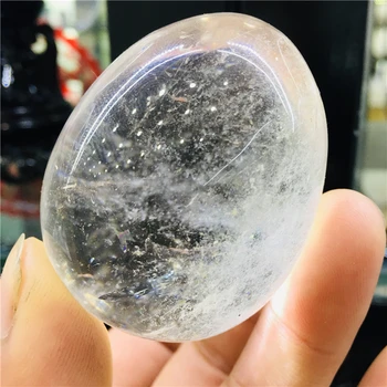 45mm naravnih pregleden quartz crystal masaža jajce res kristalno zdravljenje gem mineralnih lastnosti