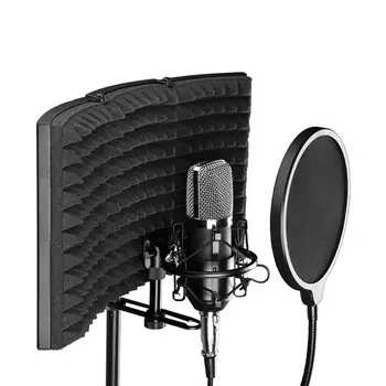 Črna Zložljiva Mikrofon Izolacije Ščit, Nastavljiv Posnetek X3UB