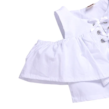 2020 2pcs/set Malčka Otroci Baby Girl Obleke Ruffle Vrhovi T-Shirt Dolge Hlače Poleti Vzročno Bombaž Obleke iz Novih