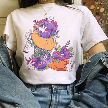 Risanke Harajuku Grafiti Tiskanje T Shirt Ženske Kratek Rokav Dihanje Moda Tshirt Ženske Ustvarjalnosti Ulica Tee Majice