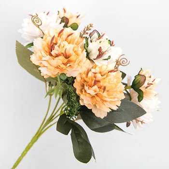 Umetni peony cvet 5 glav/šopek simulacije peony cvet svile peony poročno dekoracijo domov office namizni pribor