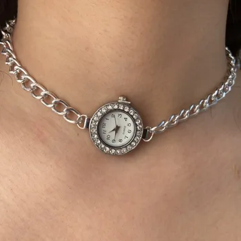 Harajuku ključnico Choker veriga retro kratkih verig choker ogrlica preprost ulica osebnost watch ogrlica