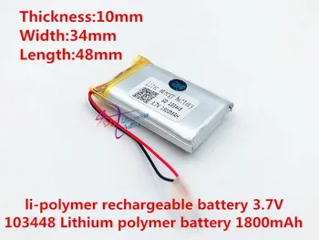 103448 3,7 V 1800mah Litij-polimer Baterija z Zaščito Odbor Za MP4 GPS Tablični Računalniki PDA