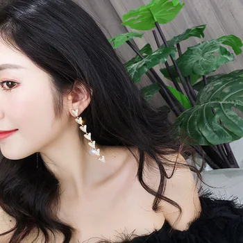 Korejsko Dekle, Uhani 2020 Nov Modni Uhani Divje Pretiravanje Nočni Klub Super Flash Kristalno Asimetrične Ljubezen, Dolgi Uhani