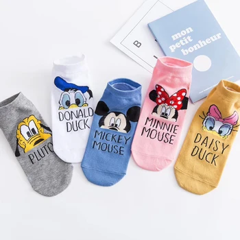 Disney Moda Priložnostne ženske nogavice Risanka nogavice Živali Mickey, Donald Duck Smešno Bombaž Luštna Punca nogavice