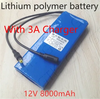 8000mah 12V litij-bateria lipo DC 12V Li polymer baterija s 3A Polnilnik BMS za YAMAHA elektronske orgle KB-190 kile lučka