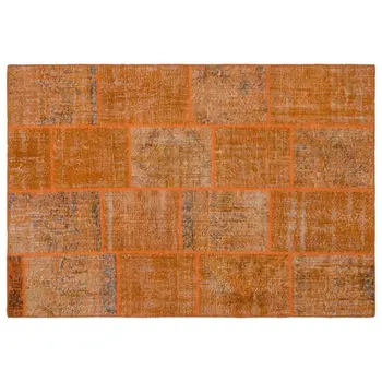 Ročno Oranžna Letnik Overdyed Mozaik Področju Preprogo 160x230 Cm-5'3