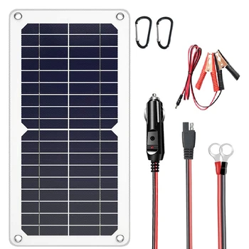 12V 10W Prenosni Solarni Polnilec za Baterije -Sončne Plošče-Vgrajen ligent Krmilnik za Polnjenje Avtomobilskih Avto RV, Itd