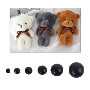 600pcs DIY 3-10 mm Okroglo Ravno Črne Oči Plastično Lutko Varnosti Oči za Medveda Polnjene L4MC