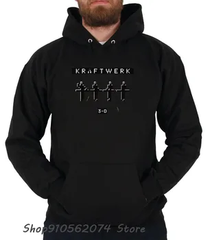 Kraftwerk 3D Koncerti Rdeče Moški pulover s kapuco Sintetični Elektronski Krautrock Roboti 2017 Tour, Uk