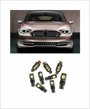 9PCS Bela LED Notranjost Paket kit Za BMW X1 X3 X4 X5 X6 M3 M4 M5 M6 Zemljevid Dome Prtljažnik vrata Stopala Tudi Oznake, Luči, led t10