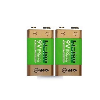 8pcs/veliko Vroče prodaje 800mAh lithium ion baterija 9 V baterija za polnjenje za smoke detector brezžični mikrofon