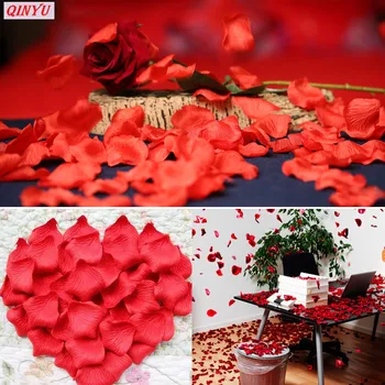 Debelo 1000pcs/veliko Poroka Okraski Romantično Atificial Cvetje Poliester Poroko cvetni listi Vrtnice Patal 5Z-SH012