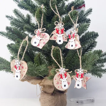 3PCS Lep Elk DIY Božič Lesen Obesek Okraski Lesa Poklici Za Božič Drevo Ornament, Božični Okraski Stranka Otroci Darilo