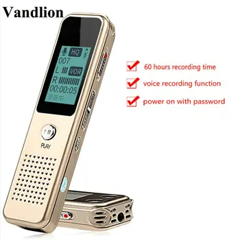 Vandlion V19 Profesionalni Prenosni Mini Digital Audio Snemalnik 8GB Dictaphone Stereo Predvajalnik Glasbe USB Pen Diktafon