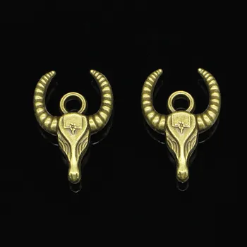 4pcs Antično Bronasto bika ox glavo čarobne gumbe za DIY Zapestnice Nakit Ugotovitve 29*20 mm
