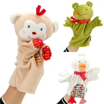 Srčkan cartoon živali lutkovno Opica žaba raca Plišastih strani lutkovno igrača, lutka baby Tolažba brisačo lutke titeres