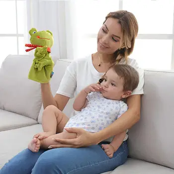 Srčkan cartoon živali lutkovno Opica žaba raca Plišastih strani lutkovno igrača, lutka baby Tolažba brisačo lutke titeres