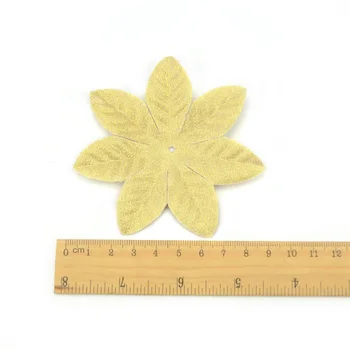 20pcs 9 cm Svile, Zlata Umetne Vrtnice Listi Za Poročno Dekoracijo Doma Listje Scrapbooking Obrti Venec Božično Drevo Listov