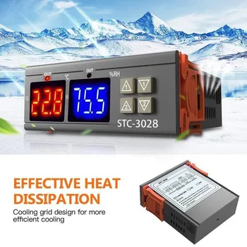 1Pcs 12V/24V/220V STC-3028 Temperaturni Regulator Termostat Vlažnost Higrometer STC-1000 Termometer Nadzor Krmilnik B6Z9