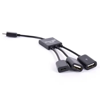 Moč Polnjenja tipkovnico, miško, card reader 3Port Micro USB OTG Hub Host Kabel Za Samsung Sony
