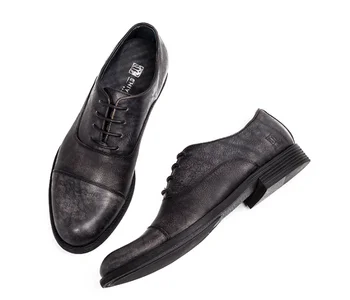Vintag Luksuzni Britanski poslovneži Oxford čevlji retro brown aparat black pokazal pravo usnje stanovanj formalno obleko poročno oxfords