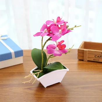 Metulj Orhideja Bonsaj Umetne Rože Bele Plastične Vaza Vaza Doma Vrt, Novo Leto, Poroke, Božič Stranka Dekoracijo