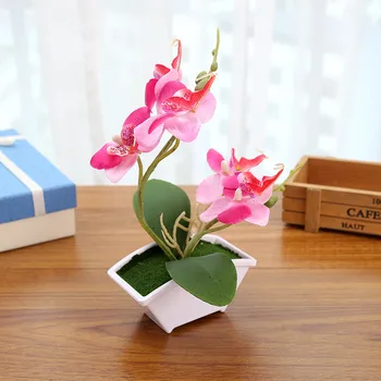Metulj Orhideja Bonsaj Umetne Rože Bele Plastične Vaza Vaza Doma Vrt, Novo Leto, Poroke, Božič Stranka Dekoracijo