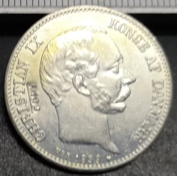 1898 Danska 1 Krone-Krščanska IX Silver Plated Kopijo Kovanec je UNC