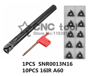 SNR0013N16 CNC Notranji navoj Obračanja orodje 1pcs + 16 IR AG60 10pcs 11pcs/set CNC Notranji navoj Karbida vstavite
