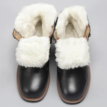 2020 pozimi naravne volne zimske usnjene čevlje naravnega usnja cowhide toplo moške zimski škornji