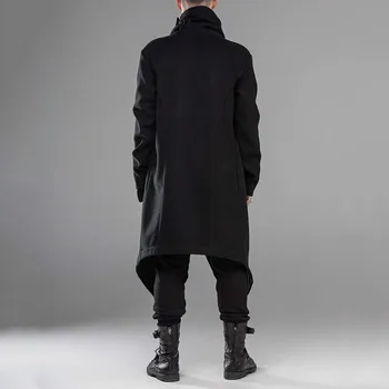 Moški Plašč Coats Ulične Turtleneck Trdna Dolgimi Rokavi Moški Modni Vrhnja Oblačila Punk Stil Nezakonitih Jakne