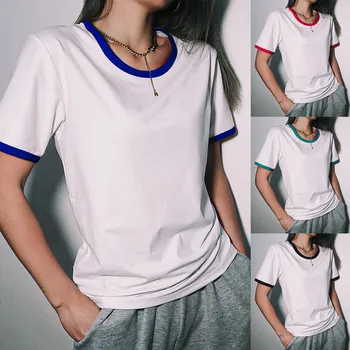 Sagace 2021 Harajuku Poletje Barva Majica s kratkimi rokavi Ženske Tanke Oddelek Bele Ljubezni T-shirt Femme Vrhovi Tee Hipster korejski Tshirt GD