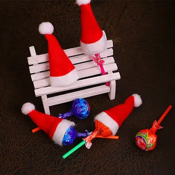 Mini Božični Okraski Božič Lollipop Klobuk Božič Non-woven Srčkan Klobuk Božična Dodatki Za Otroke Darilo