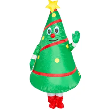 Nov slog božič risanka lutka napihljivi kostum za santa claus obleko gor rekviziti smešno maskota napihljivi božično drevo oblačila