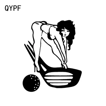 QYPF 11.7*14.2 CM Zanimivo Žensko Lepoto Golf Dekor Vinil Avto Nalepke, Dodatki, motorno kolo, Decals C16-1488