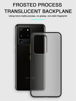 Za Samsung Galaxy S20 Ultra Primeru Koži Občutek Mat Translucence Motnega Primeru Telefon za Galaxy S 20 S20 Plus Zadnji Pokrovček