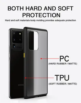 Za Samsung Galaxy S20 Ultra Primeru Koži Občutek Mat Translucence Motnega Primeru Telefon za Galaxy S 20 S20 Plus Zadnji Pokrovček