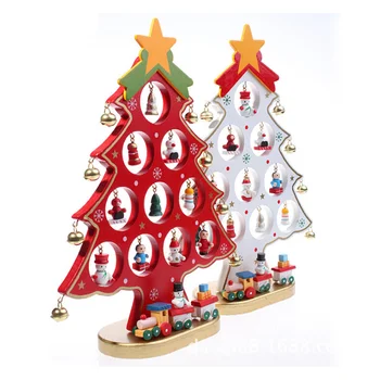 Novo Leto dekoracijo za dom, darila, lesene umetno Božično drevo okraski okraski dekor predstavlja Festival Stranka Domov